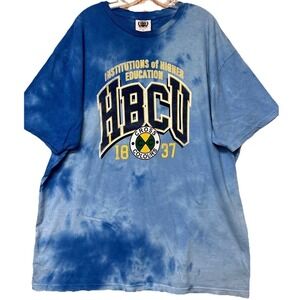 Cross Colours Tie Dye Higher Education Tshirt Size XL Blue HBCU Retro Y2K‎